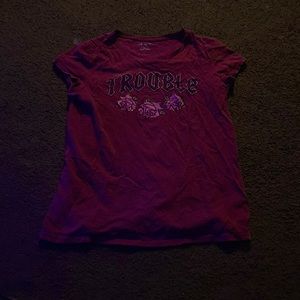 Burgundy ‘Trouble’ Kids Shirt